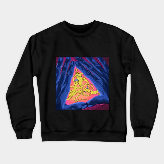 dazzling cascade hands illust poster Crewneck Sweatshirt by dazzling_cascade